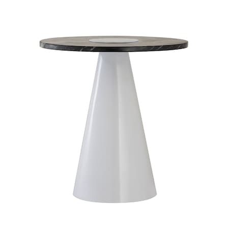 Accent Table, 17.75 In W, 17.75 In L, 18 In H, Metal Top